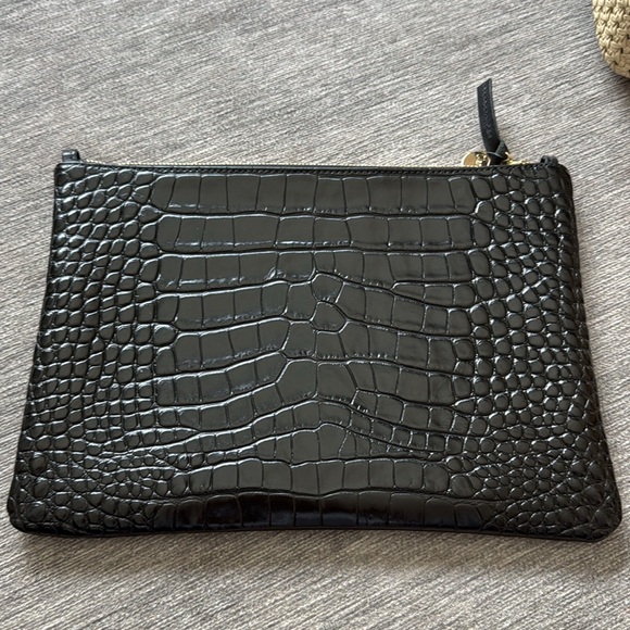 Clare V NWT flat clutch with tabs black crocodile snakeskin - Picture 3 of 7